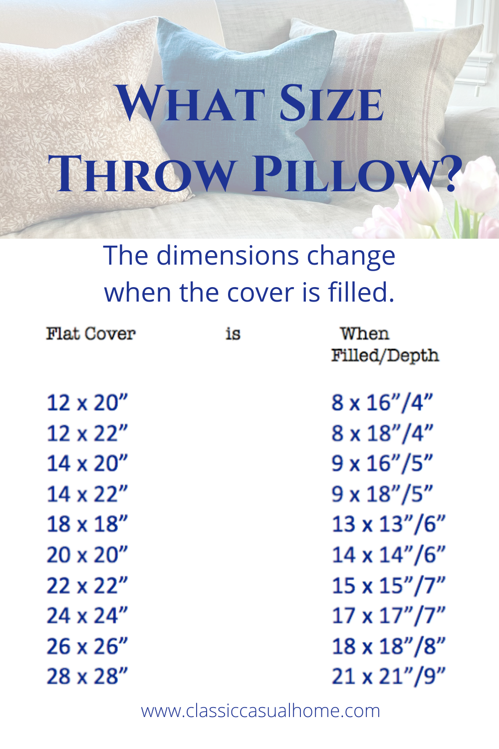 pillow sizing tips