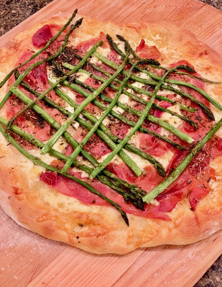 Easy Prosciutto Asparagus Pizza And Our Plaid Party!