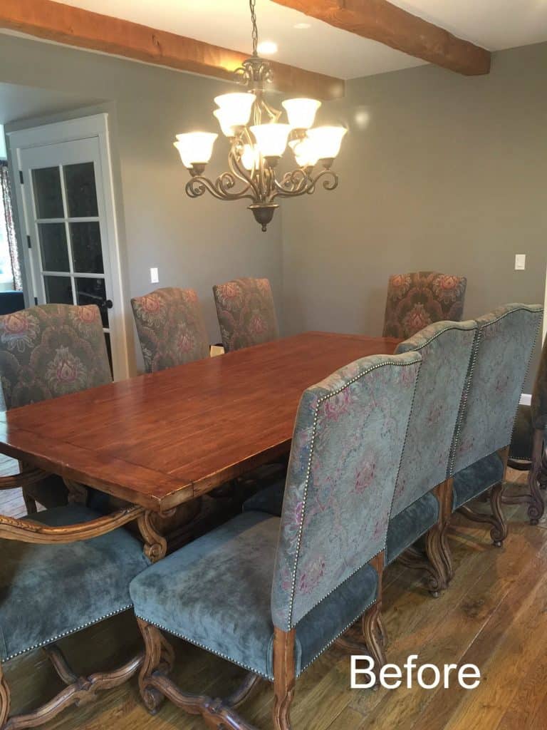 Traditional Dining Room Less Boring, Update Old Dining Room Set