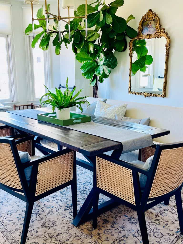 dining room in updated home tour