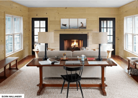 writing desk in living room