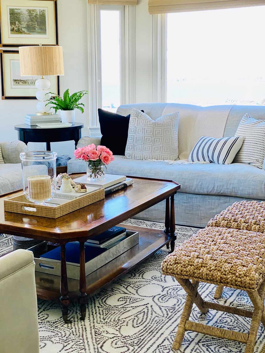 living room tables with stools