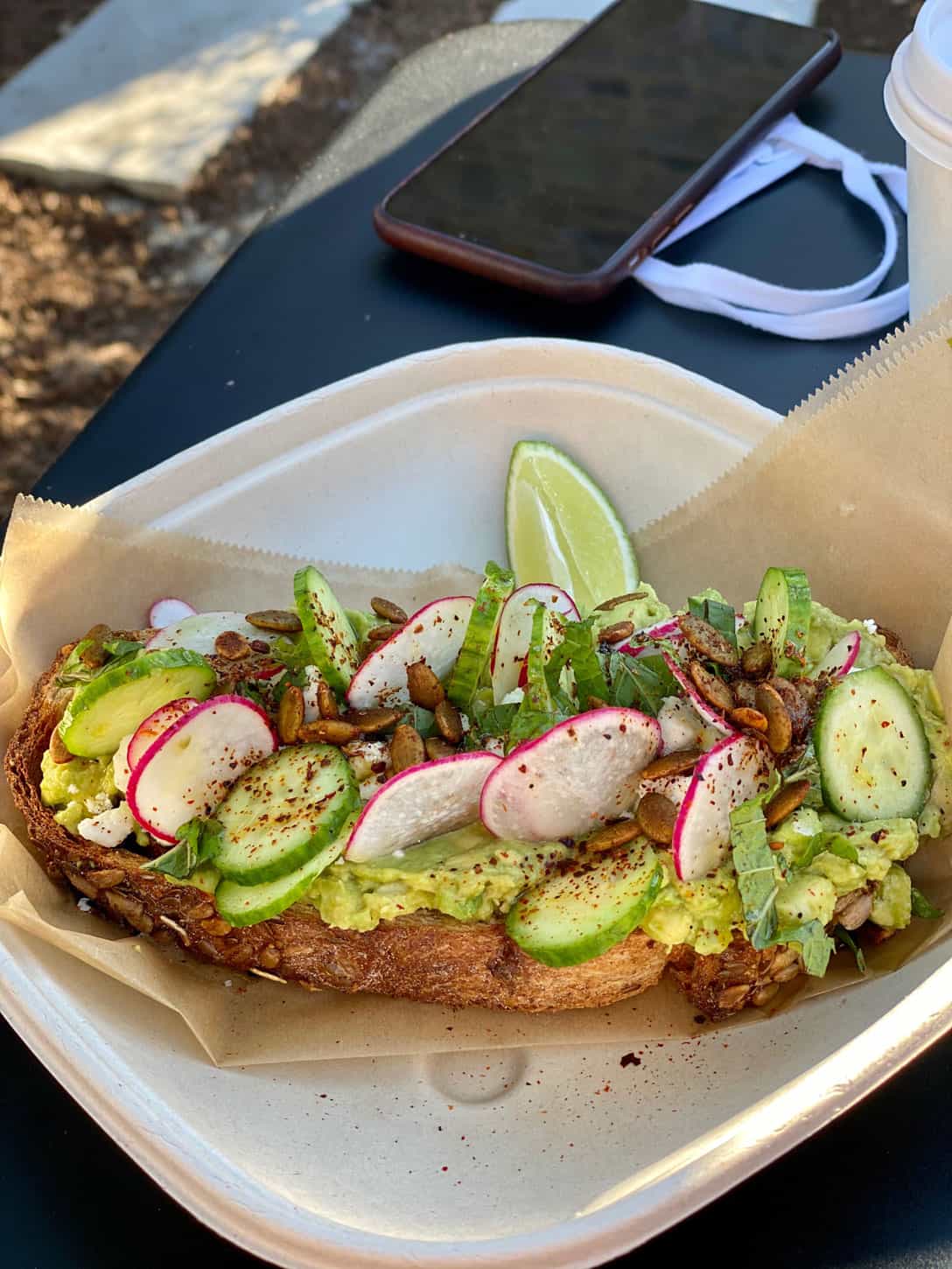 Avocado Toast with Radish, Mint and Lime