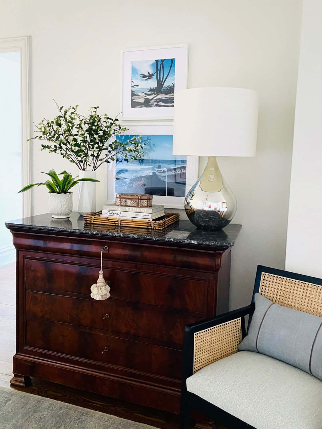 Styling an Antique chest in the foyer