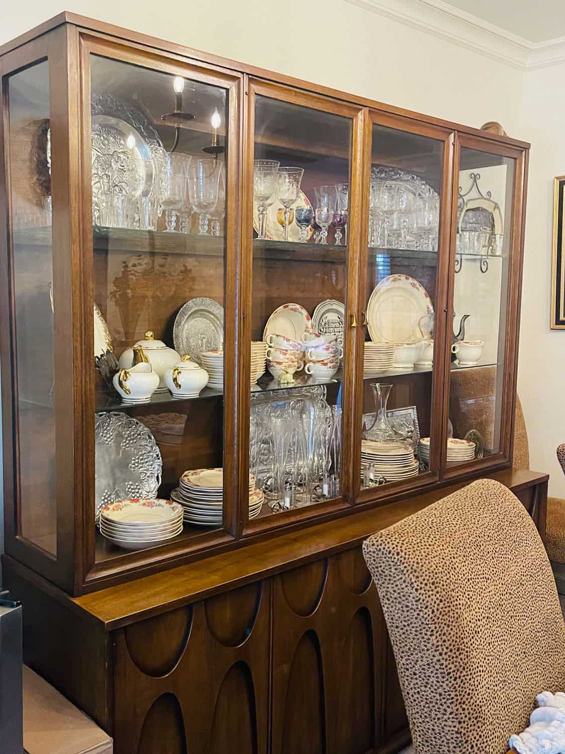 China hutch before Mary Ann Pickett styles it