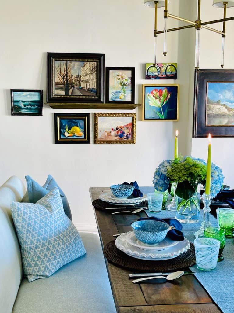 Blue and Green Dining Room Ready For Spring | Classic Casual Home