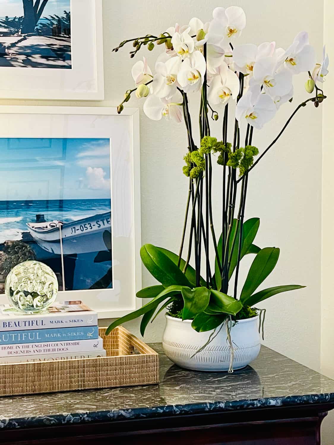 Gorgeous flower arrangement with orchids
