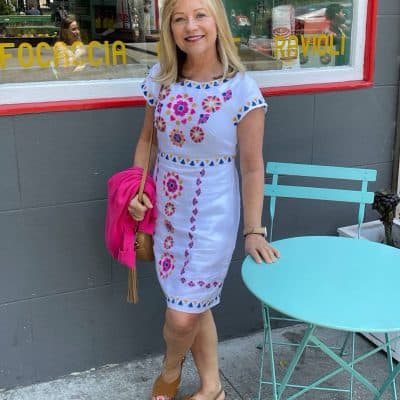 Mary Ann Pickett In Boden Embroidered Dress