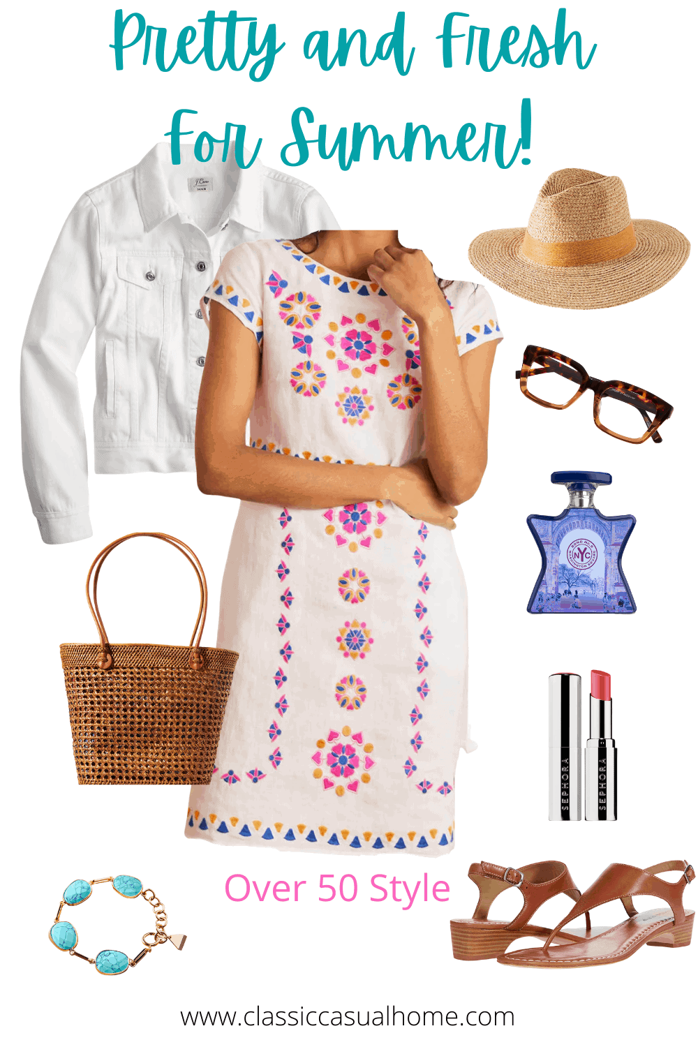 colorful over 50 outfit