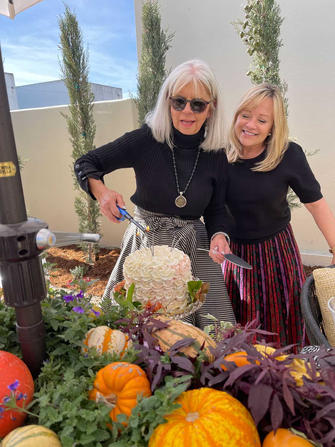 Cindy Hattersley and Mary Ann Pickett with Autumn Party Ideas