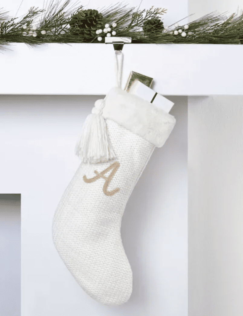 personalized white stocking
