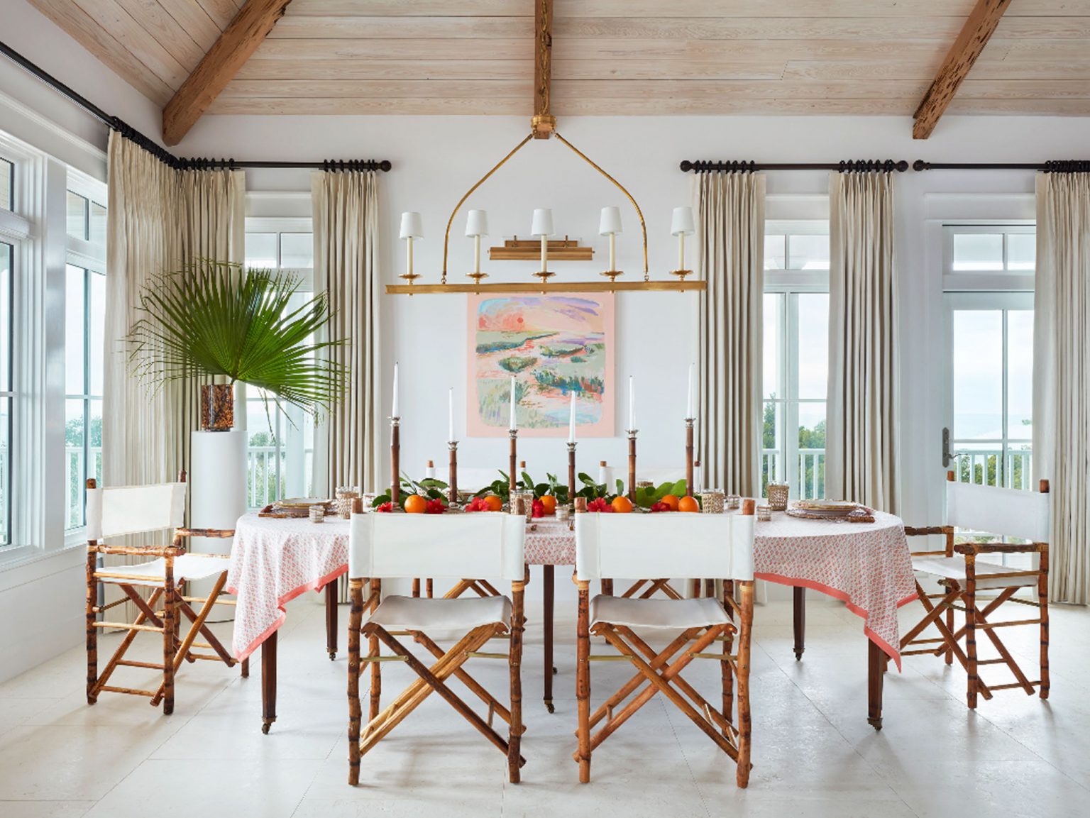 Dining room Neutral Interiors With Pops Of Color