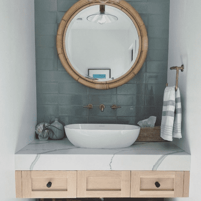 New Traditional California Style Powder room
