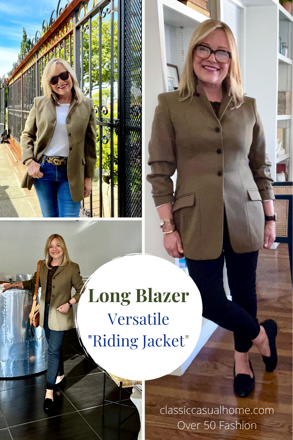 Riding jacket fashion over 50
long blazer