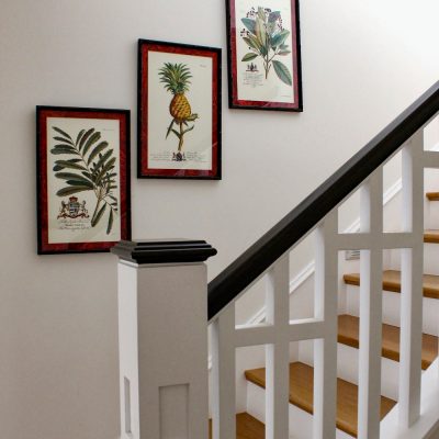 botanical art in stairwell