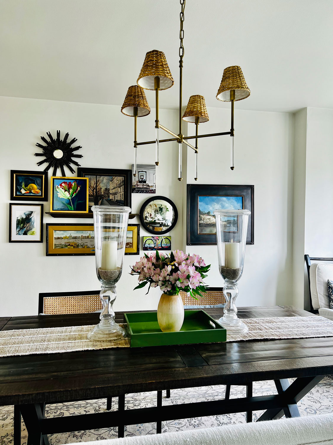 Mary Ann Pickett's dining room with gallery wall