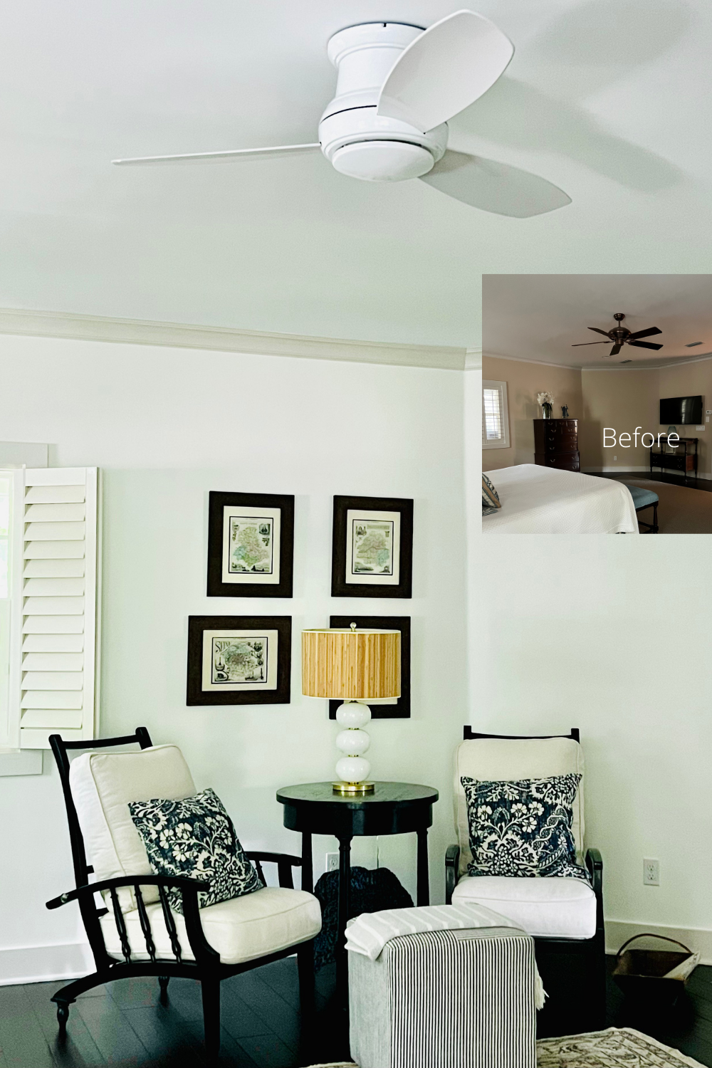 Before and After with ceiling fan