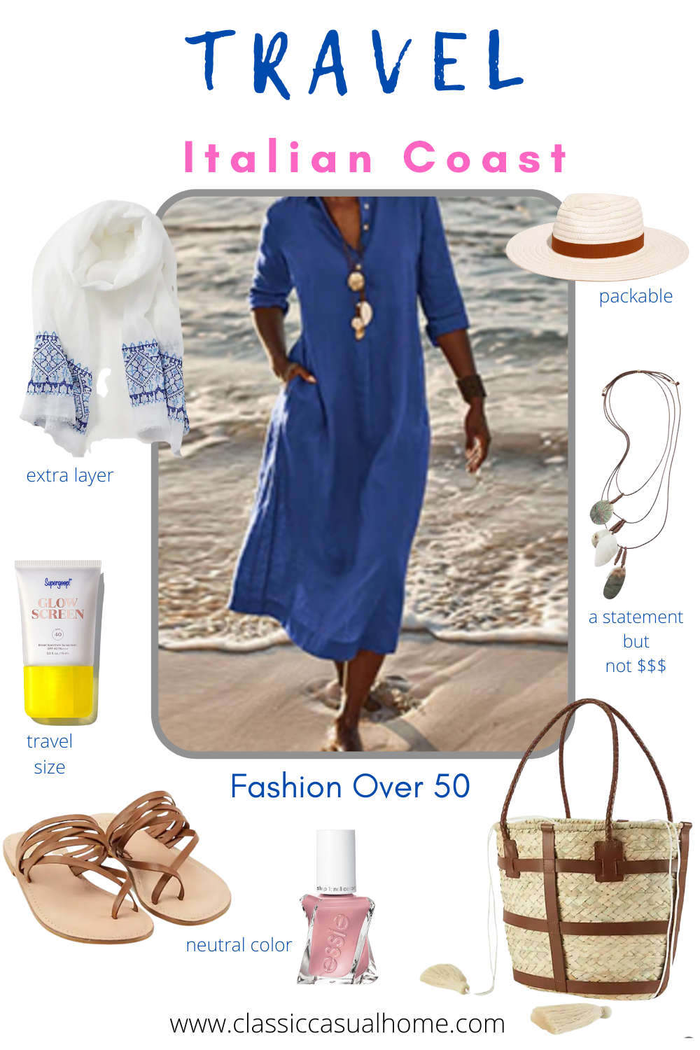 over 50 linen dress and accessories
