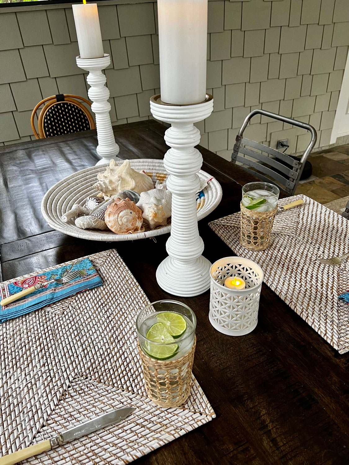 table set on the patio