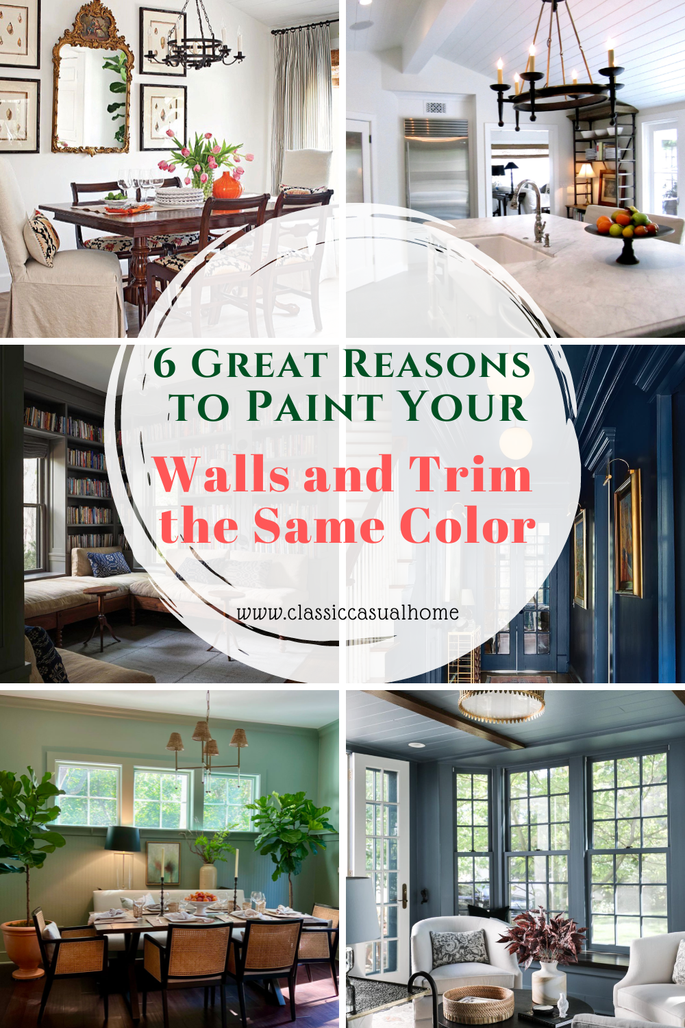 Great examples of painting the walls and trim the same color