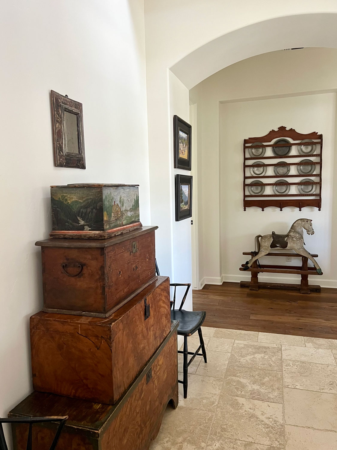 foyer with antiques