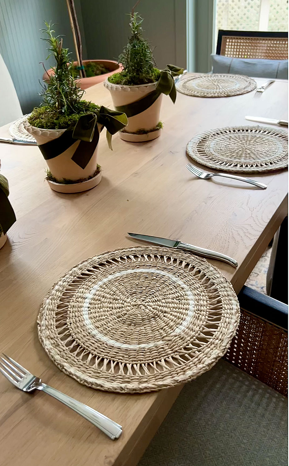 wicker Pottery Barn round place mats