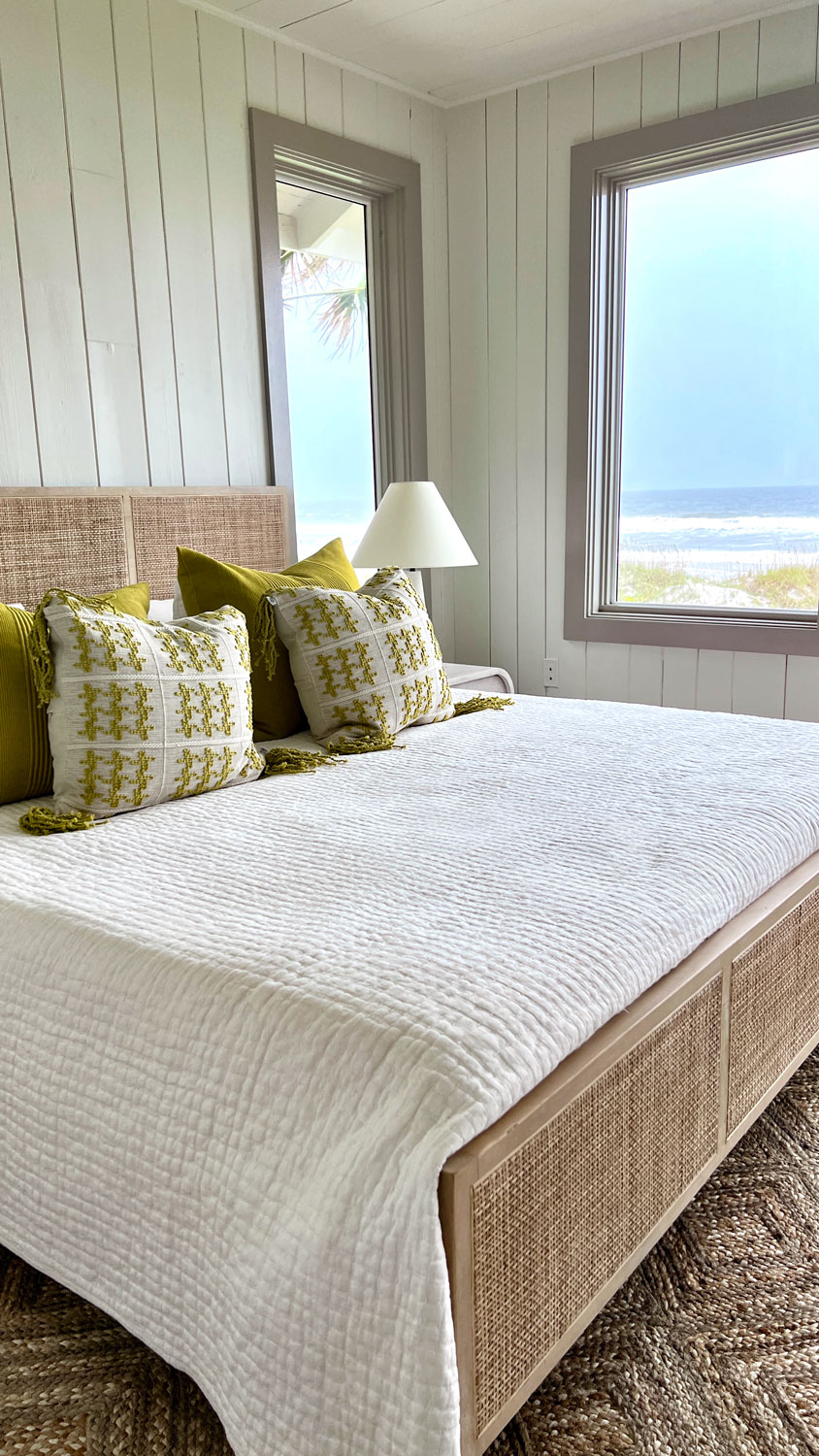 fresh beach home interiors with ocean view bedroom
