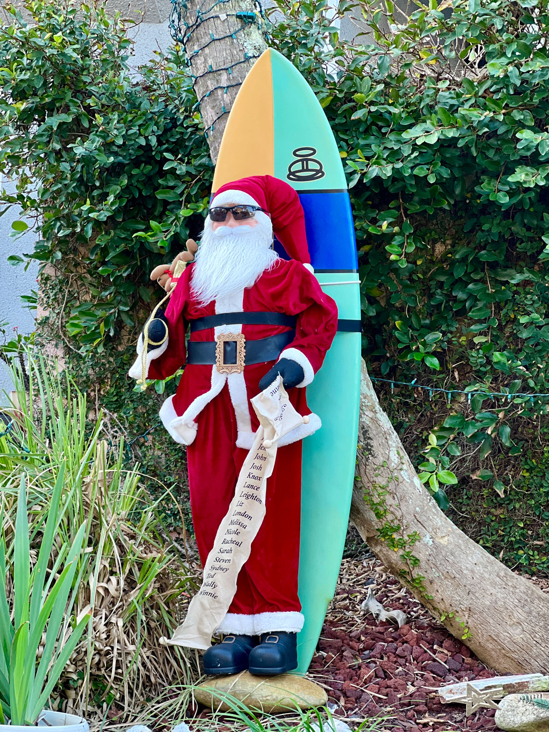 Surfing santa