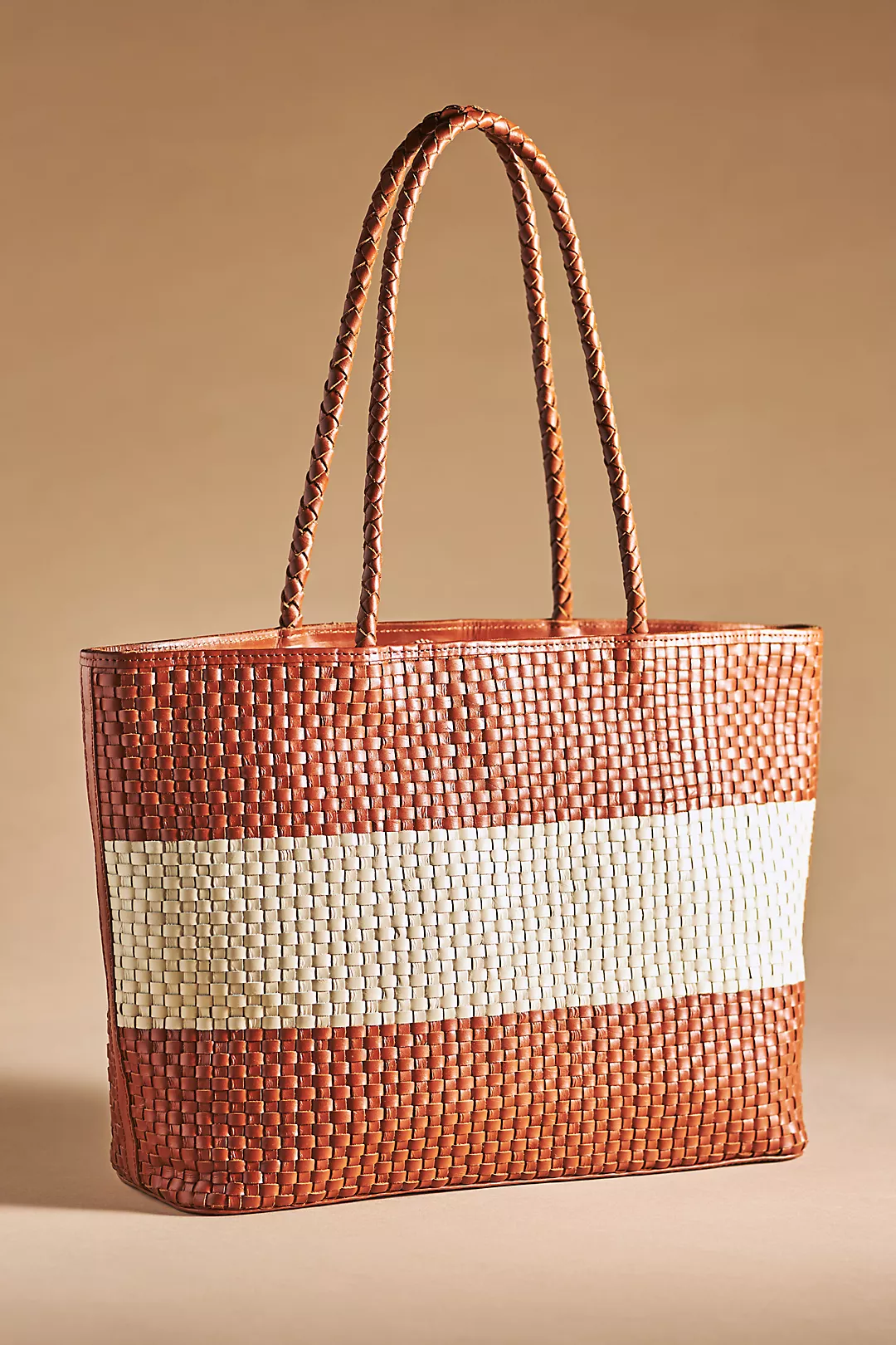 woven leather tote
