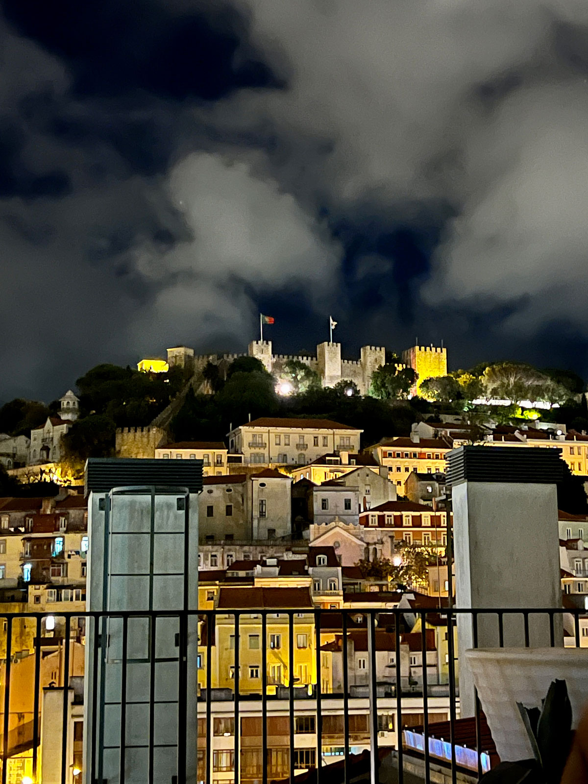 night view of Lisbon castel