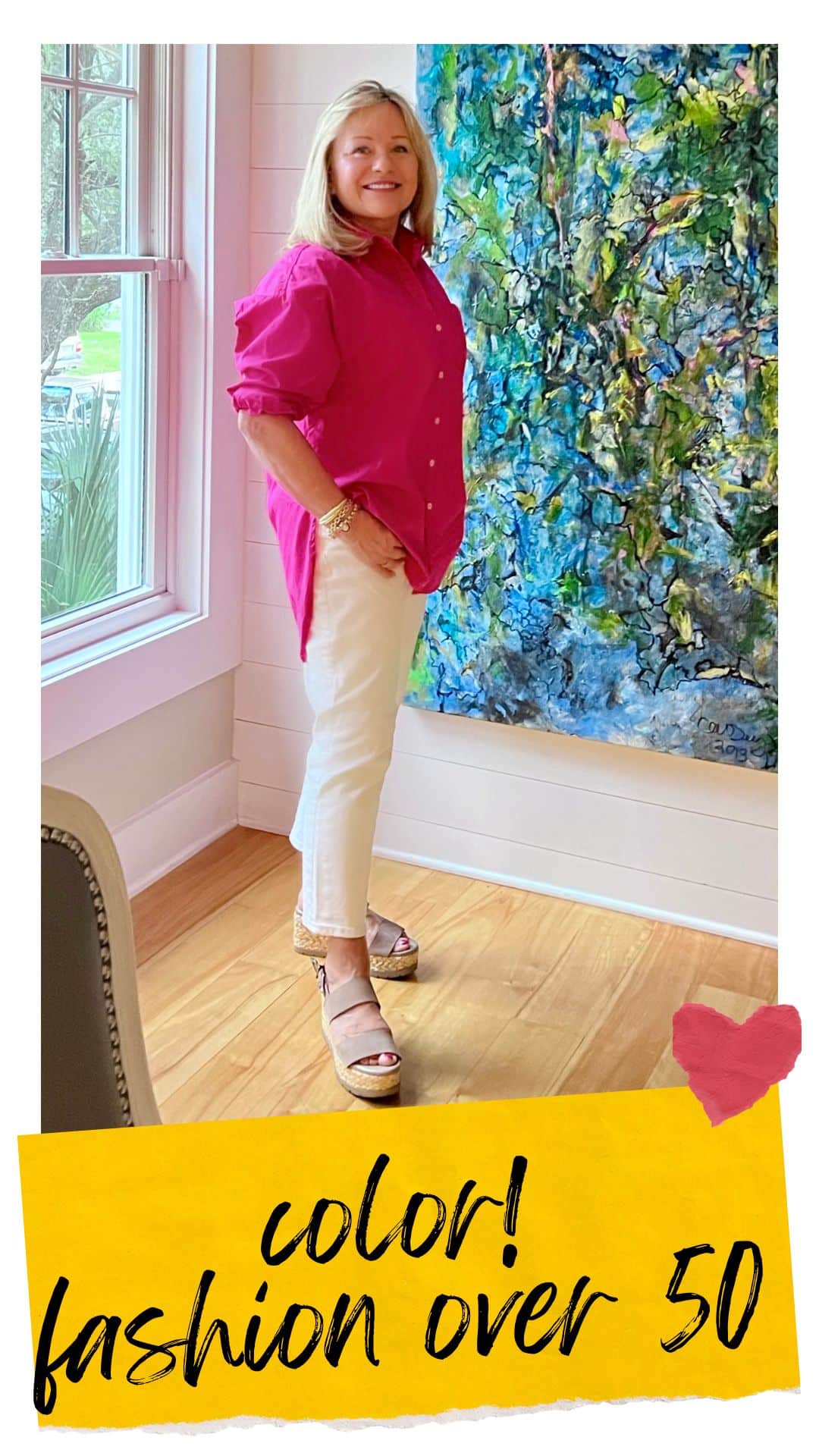 fashion over 50 in hot pink