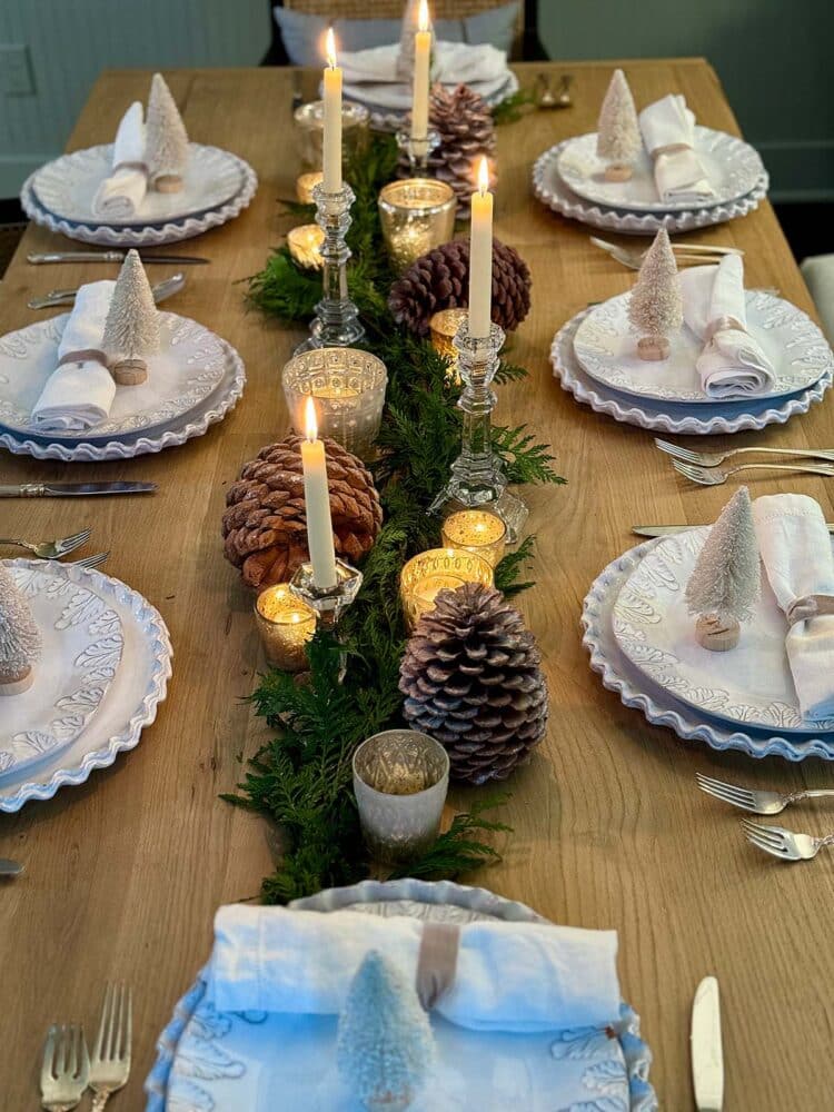 Table With Things Winter White Candlelit Christmas Table And Other Fun Things | Classic ...
