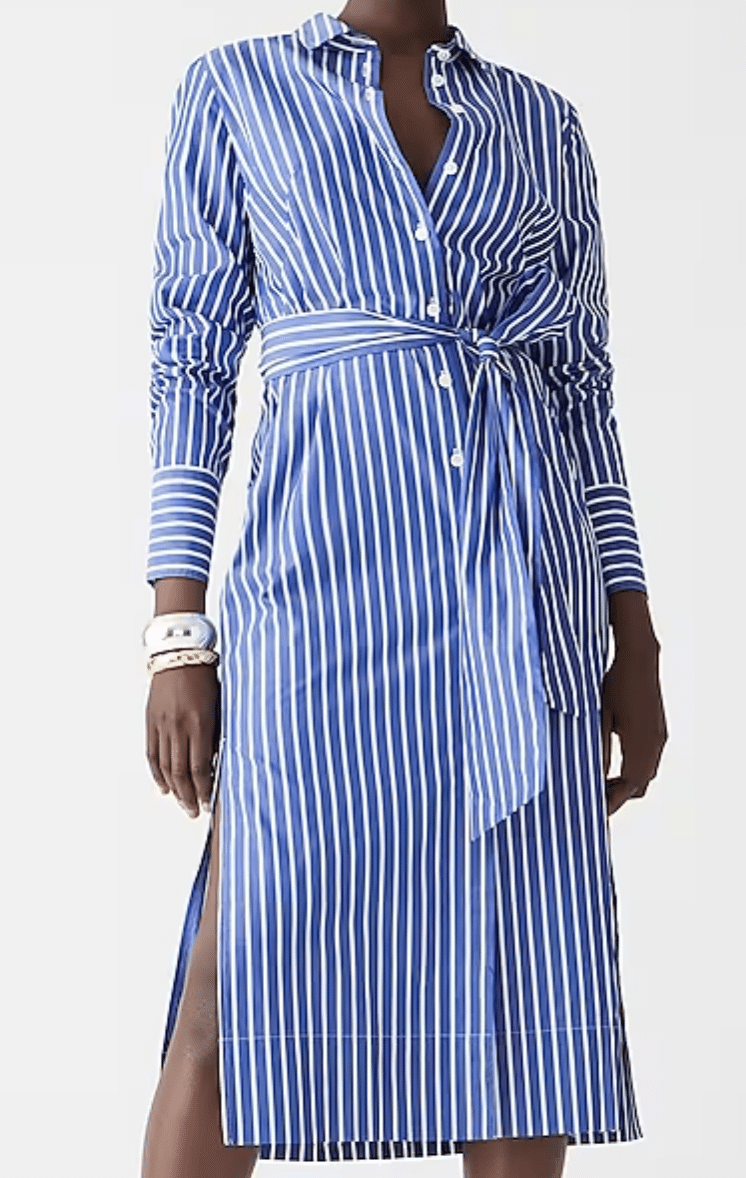 cute navy dresses Thin Striped Tee Dress Sage / M main image 0