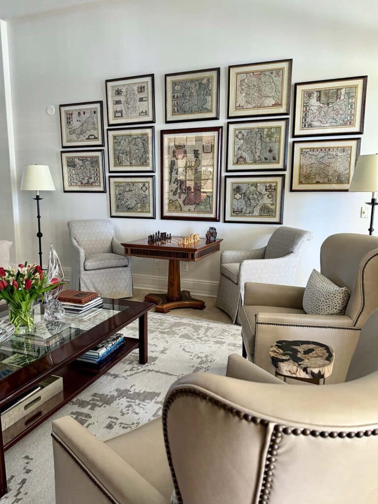 Creating a Fresh, Classic Neutral Living Room in A Two Story Space