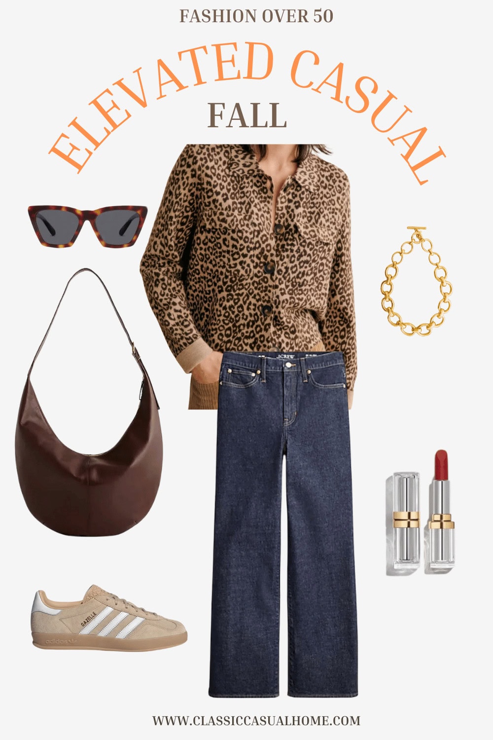 Fall outfit with leopard sweater