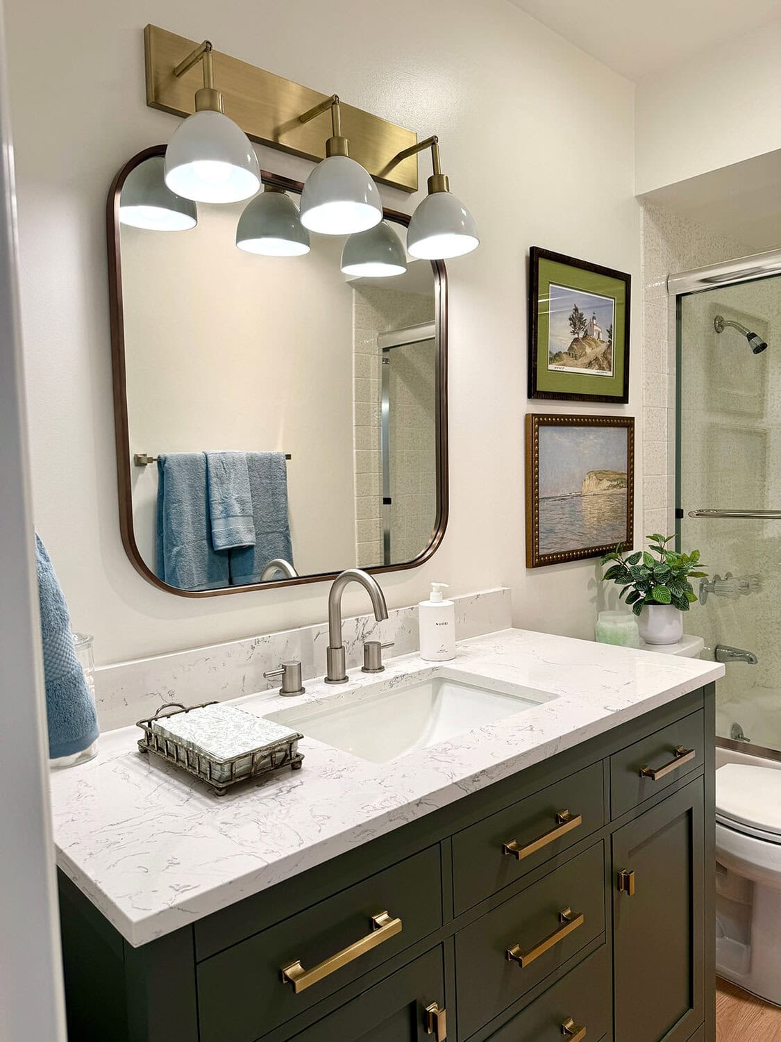 Bathroom Makeover with New Vanity and lighting