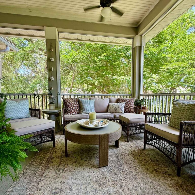 See The Affordable Makeover of Our Cozy Summer Porch